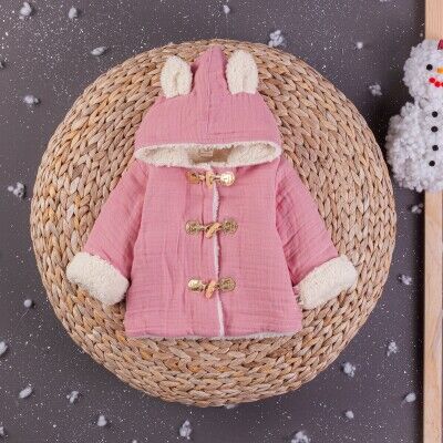 Wholesale Baby Girls Welsoft Coat With Hoodie 6-24M BabyZ 1097-5764 Pink