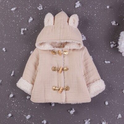 Wholesale Baby Girls Welsoft Coat With Hoodie 6-24M BabyZ 1097-5764 Beige
