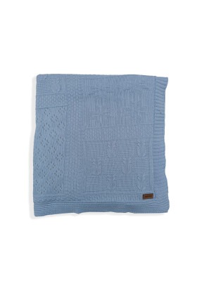 Wholesale Baby Knit Blanket 0-24M Jojomini 1062-97111 Blue