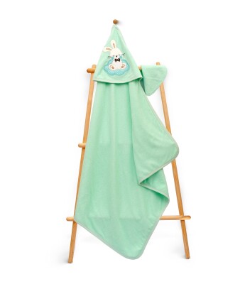 Wholesale Baby Unisex 2-Piece Set with Scrub Mitt and Towel 80x80cm Babyline 2015-9-584 Mint Green 