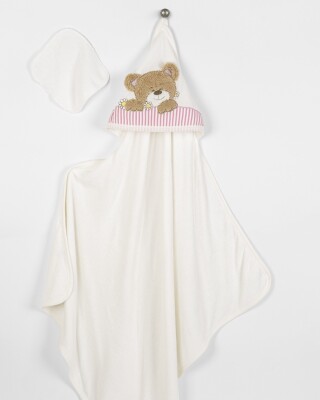 Wholesale Baby Unisex 2-Piece Set with Scrub Mitt and Towel 85x85 Babyline 2015-9-565 Ecru