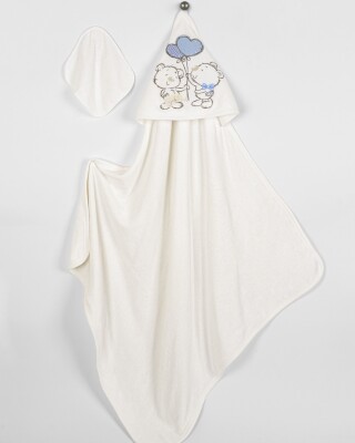 Wholesale Baby Unisex 2-Piece Set with Scrub Mitt and Towel 85x85 Babyline 2015-9-583 Blue