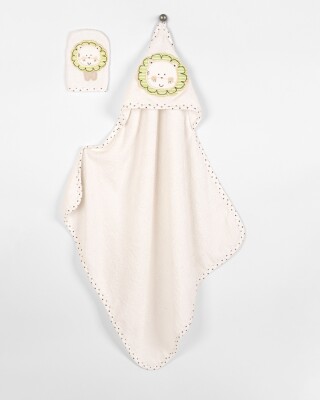 Wholesale Baby Unisex 2-Piece Set with Scrub Mitt and Towel 85x85 Babyline 2015-9-762 Green