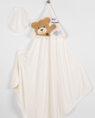 Wholesale Baby Unisex 2-Piece Set with Scrub Mitt and Towel 85x85 Babyline 2015-9-801 Blue