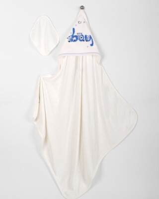 Wholesale Baby Unisex 2-Piece Set with Scrub Mitt and Towel 85x85 Babyline 2015-9-814 Ecru