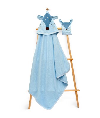 Wholesale Baby Unisex 2-Piece Set with Scrub Mitt and Towel 85x85cm Babyline 2015-9-626 - Babyline