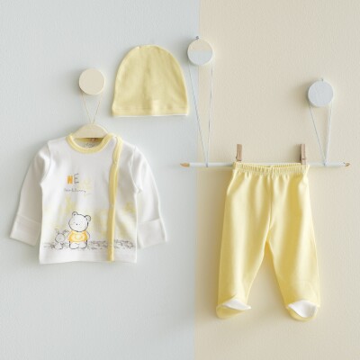 Wholesale Baby Unisex 3-Pieces Newborn Set 0-3M Gümüş Baby 2043-0033 - Gümüş Baby (1)