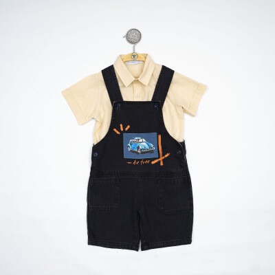 Wholesale Boys 2-Piece Denim Salopet and Shirt Set 2-5Y Timo 1018-TEDT202232822 - Timo (1)