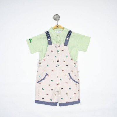 Wholesale Boys 2-Piece Salopet Set with T-Shirt 2-5Y Timo 1018-TEDT202231392 - Timo
