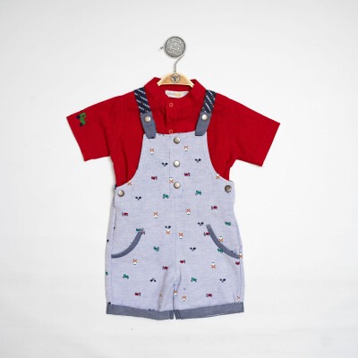 Wholesale Boys 2-Piece Salopet Set with T-Shirt 2-5Y Timo 1018-TEDT202231392 - Timo (1)