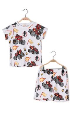 Wholesale Boys 2-Piece Set With Tshirt 1-6Y Zeyland 1070-231Z1PJM303_BEYAZ - Zeyland