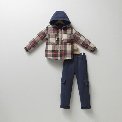Wholesale Boys 2-Piece Shirt and Pants Set 5-8Y Cumino 1014-CMN3380 Navy 