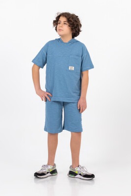 Wholesale Boys 2-Piece T-shirt and Shorts Set 6-9Y Tuffy 1099-8607 Indigo