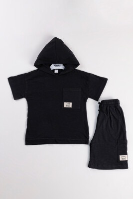 Wholesale Boys 2-Piece T-shirt and Shorts Set 6-9Y Tuffy 1099-8607 Black