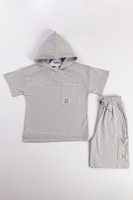 Wholesale Boys 2-Piece T-shirt and Shorts Set 6-9Y Tuffy 1099-8607 Gray