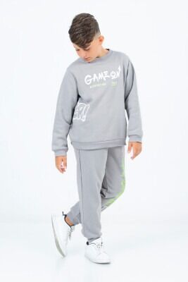 Wholesale Boys 2-Piece Tracksuit Set 10-13Y Tuffy 1099-855 Gray