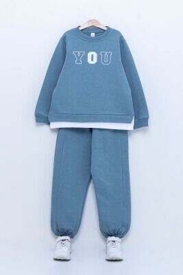Wholesale Boys 2-Piece Tracksuit Set 10-13Y Tuffy 1099-856 Indigo