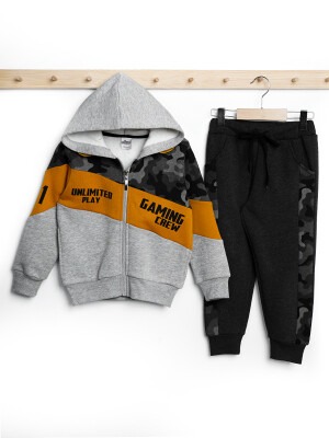 Wholesale Boys 2-Piece Tracksuit Set 3-6Y Elnino 1025-21501 Grey Melange