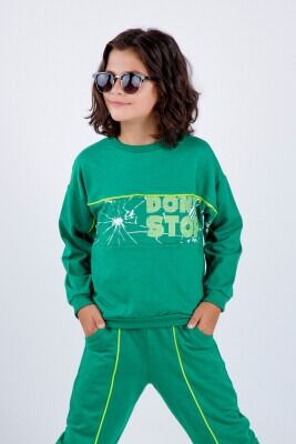 Wholesale Boys 2-Piece Tracksuit Set 6-9Y Tuffy 1099-6801 Green