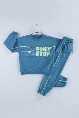 Wholesale Boys 2-Piece Tracksuit Set 6-9Y Tuffy 1099-6801 Indigo