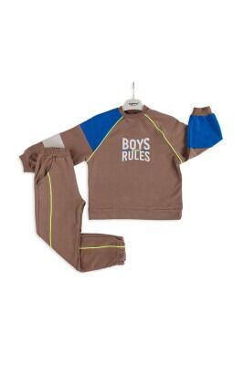 Wholesale Boys 2-Piece Tracksuit Set 6-9Y Tuffy 1099-6805 Brown3