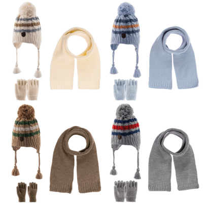 Wholesale Boys 3-Piece Hat Scarf and Gloves Set 1-4Y kitti 1085-K23160-09 - kitti