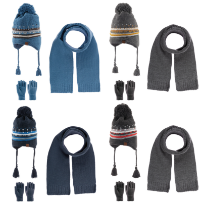 Wholesale Boys 3-Piece Hat Scarf and Gloves Set 4-8Y kitti 1085-K23170-10 - kitti