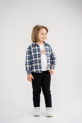 Wholesale Boys 3-Piece Shirt T-Shirt and Pants Set 3-7Y Lemon 1015-9976-02 Indigo