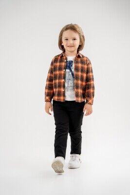 Wholesale Boys 3-Piece Shirt T-Shirt and Pants Set 8-12Y Lemon 1015-9977-05 - Lemon