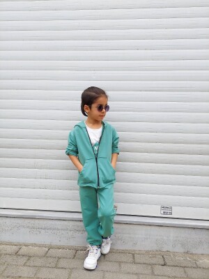 Wholesale Boys 3-Piece Tracksuit Set 2-6Y KidsRoom 1031-5953 Green