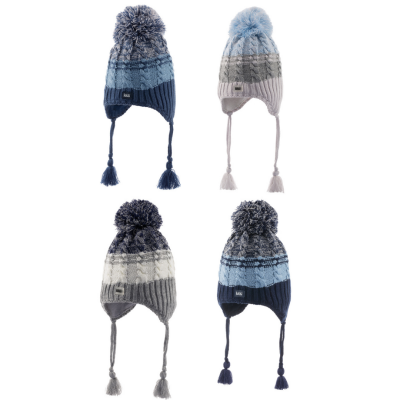 Wholesale Boys 6-Piece Knitted Hat 1-4Y kitti 1085-K23120-06 - kitti