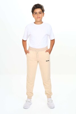 Wholesale Boys' Basic Sweatpants 11-14Y Nickel 2060-20022-3 Beige