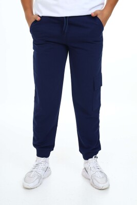Wholesale Boys' Basic Sweatpants 11-14Y Nickel 2060-20077-3 Navy 