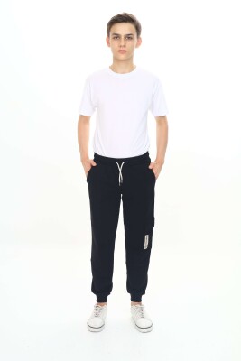Wholesale Boys' Basic Sweatpants 11-14Y Nickel 2060-20104-3 Black