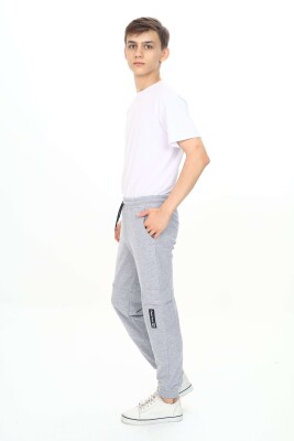 Wholesale Boys' Basic Sweatpants 11-14Y Nickel 2060-20104-3 GreyMarl