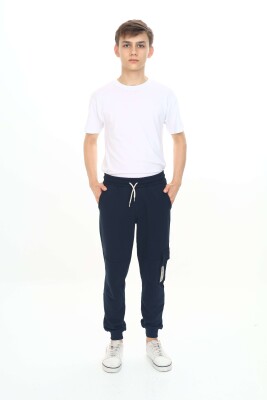 Wholesale Boys' Basic Sweatpants 11-14Y Nickel 2060-20104-3 Navy 