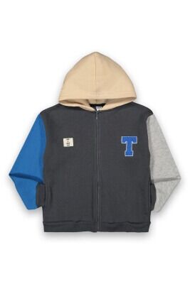 Wholesale Boys Cardigan with Hooded 6-9Y Tuffy 1099-301 Anthracite Color