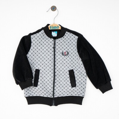 Wholesale Boys Cardigan with Zipper 6-9Y Timo 1018-T4EDÜ012221973 - Timo