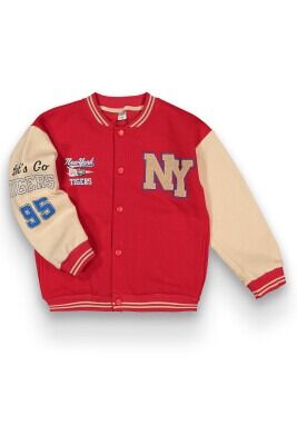 Wholesale Boys Collage Cardigan 6-9Y Tuffy 1099-303 Red