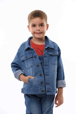 Wholesale Boys Denim Jacket 10-13Y Varol Kids 1073-8011 - Varol Kids