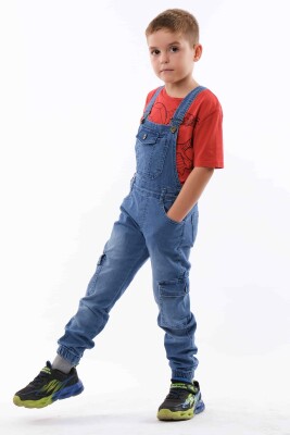 Wholesale Boys Denim Overalls (T-shirt Not Included) 2-5Y Varol Kids 1073-8013 - Varol Kids (1)