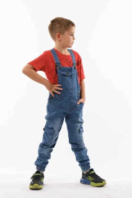 Wholesale Boys Denim Overalls (T-shirt Not Included) 6-9Y Varol Kids 1073-8014 - Varol Kids (1)