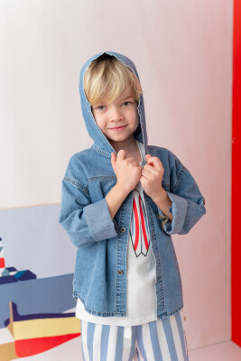Wholesale Boys Denim Shirt 1-14Y Zeyland 1070-251Z3DNM82 - Zeyland
