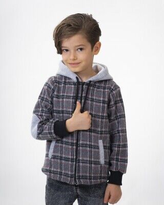 Wholesale Boys Flannel Jacket 2-5Y Timo 1018-T4EDÜ012222552 Gray