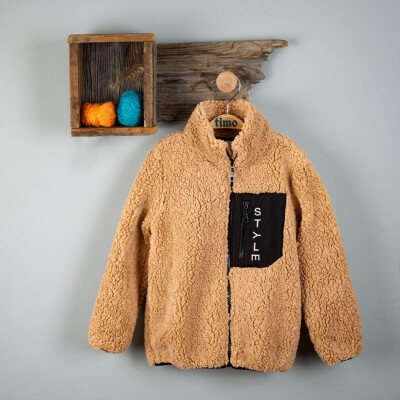 Wholesale Boys Fleece Coat 2-5Y Timo 1018-T3EDÜ014237322 Beige