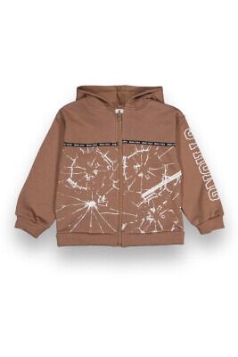 Wholesale Boys Hooded Cardigan 10-13Y Tuffy 1099-7156 Light brown
