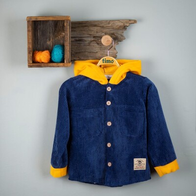 Wholesale Boys Hooded Jacket 6-9Y Timo 1018-T3EDÜ012224753 Indigo