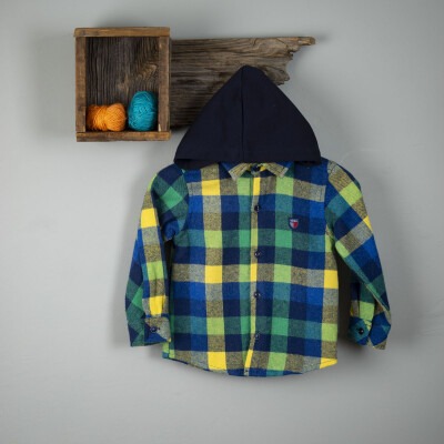 Wholesale Boys Hooded Shirt 6-9Y Timo 1018-T3EDÜ014239153 Green