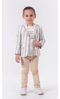 Wholesale Boys Jacket Set with Pants and T-shirt 1-4Y Lemon 1015-9810 - Lemon