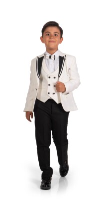 Wholesale Boys Jacket, Shirt and Pants Set 11-14Y Messy 1037-5802 Ecru